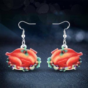 Thanksgiving Turkey Acrylic 925 Dangle Hooks